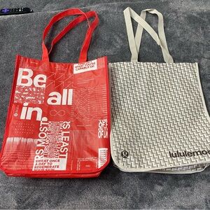 lululemon athletica Red and Gray Reusable Large Tote Bags